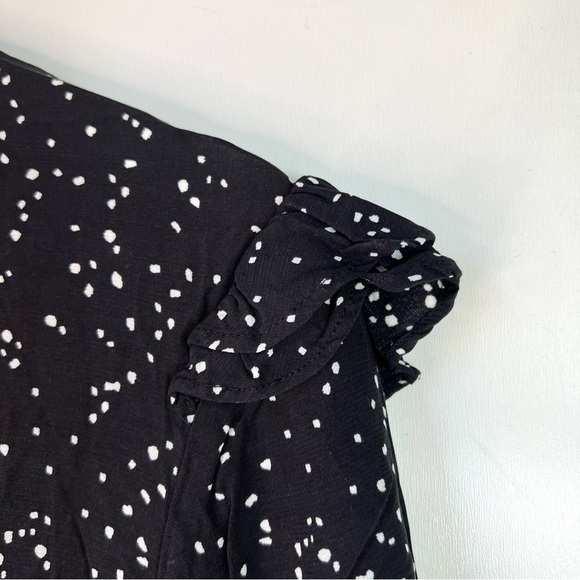 & Other Stories Frilled Ruffle Midi Dress Black White Size 2 - Picture 8 of 11